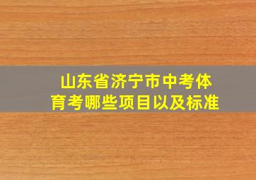 山东省济宁市中考体育考哪些项目以及标准