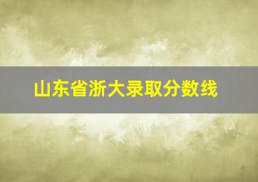 山东省浙大录取分数线