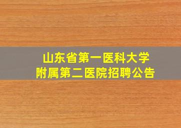 山东省第一医科大学附属第二医院招聘公告