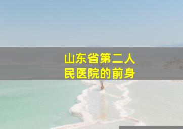 山东省第二人民医院的前身