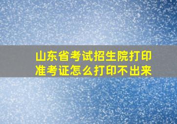 山东省考试招生院打印准考证怎么打印不出来