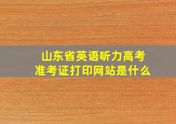 山东省英语听力高考准考证打印网站是什么