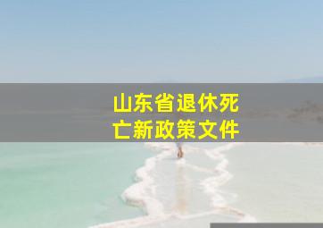 山东省退休死亡新政策文件