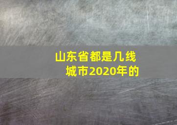 山东省都是几线城市2020年的