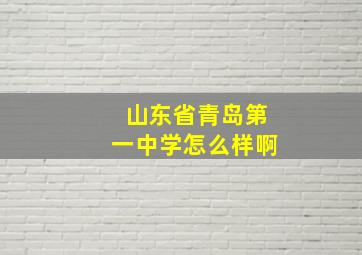 山东省青岛第一中学怎么样啊