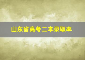 山东省高考二本录取率