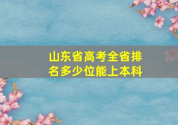 山东省高考全省排名多少位能上本科