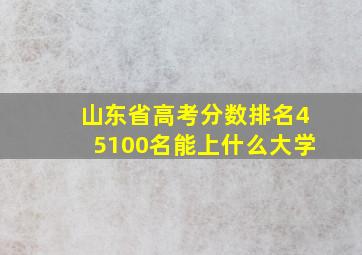 山东省高考分数排名45100名能上什么大学