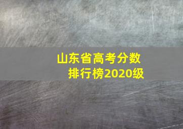 山东省高考分数排行榜2020级