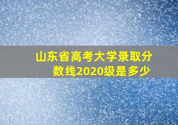 山东省高考大学录取分数线2020级是多少