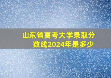 山东省高考大学录取分数线2024年是多少