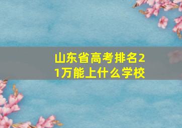 山东省高考排名21万能上什么学校