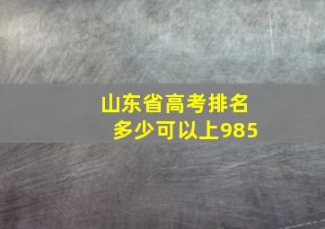 山东省高考排名多少可以上985