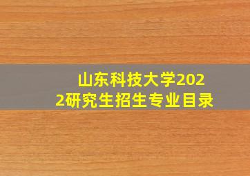 山东科技大学2022研究生招生专业目录