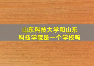 山东科技大学和山东科技学院是一个学校吗