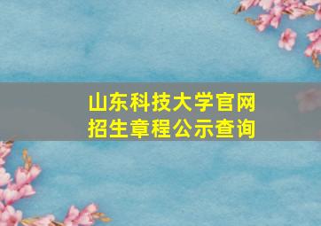 山东科技大学官网招生章程公示查询