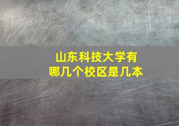 山东科技大学有哪几个校区是几本