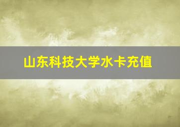 山东科技大学水卡充值