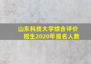 山东科技大学综合评价招生2020年报名人数