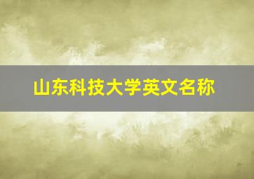 山东科技大学英文名称