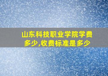 山东科技职业学院学费多少,收费标准是多少