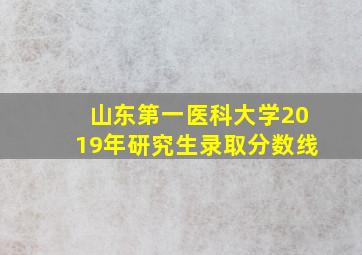 山东第一医科大学2019年研究生录取分数线