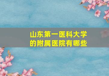 山东第一医科大学的附属医院有哪些