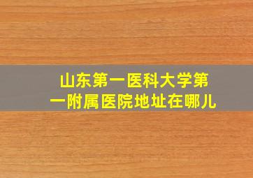 山东第一医科大学第一附属医院地址在哪儿