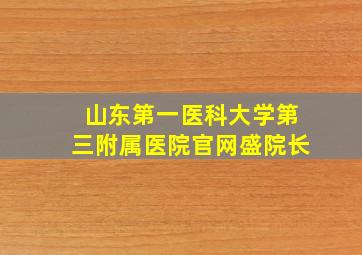 山东第一医科大学第三附属医院官网盛院长