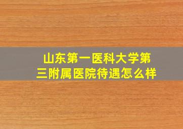 山东第一医科大学第三附属医院待遇怎么样