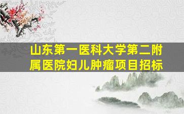 山东第一医科大学第二附属医院妇儿肿瘤项目招标