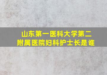 山东第一医科大学第二附属医院妇科护士长是谁