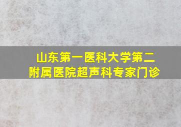 山东第一医科大学第二附属医院超声科专家门诊