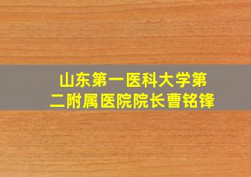 山东第一医科大学第二附属医院院长曹铭锋