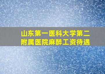 山东第一医科大学第二附属医院麻醉工资待遇