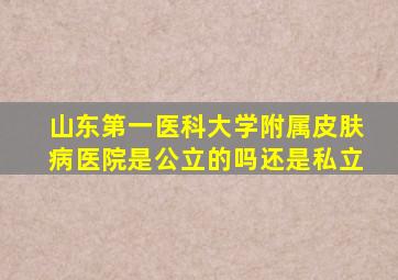 山东第一医科大学附属皮肤病医院是公立的吗还是私立