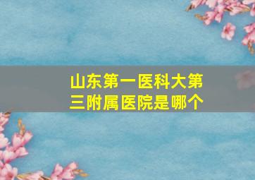 山东第一医科大第三附属医院是哪个