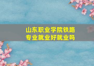 山东职业学院铁路专业就业好就业吗