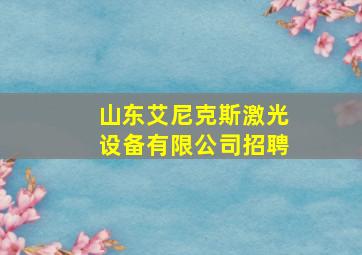 山东艾尼克斯激光设备有限公司招聘