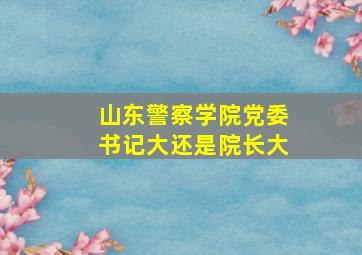 山东警察学院党委书记大还是院长大