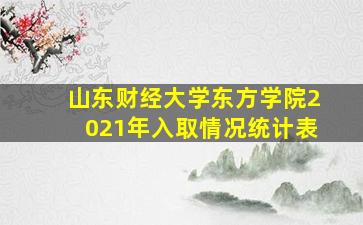 山东财经大学东方学院2021年入取情况统计表