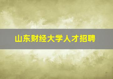 山东财经大学人才招聘