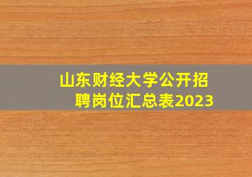 山东财经大学公开招聘岗位汇总表2023