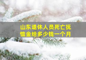 山东退休人员死亡抚恤金给多少钱一个月