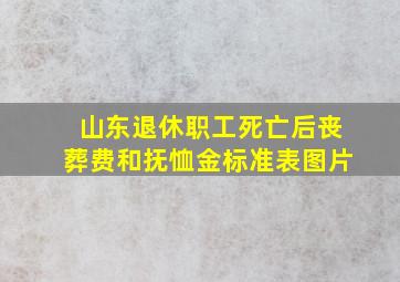 山东退休职工死亡后丧葬费和抚恤金标准表图片