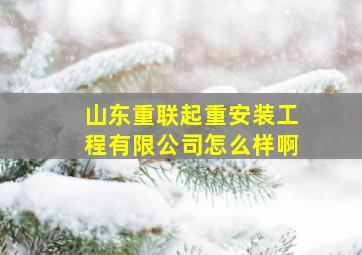 山东重联起重安装工程有限公司怎么样啊