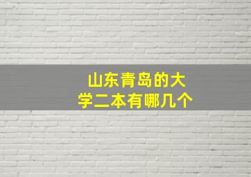 山东青岛的大学二本有哪几个