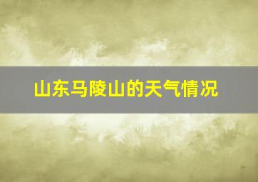 山东马陵山的天气情况