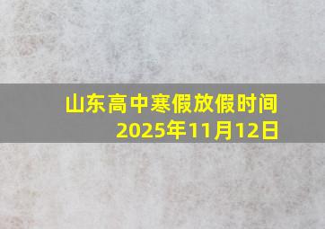 山东高中寒假放假时间2025年11月12日