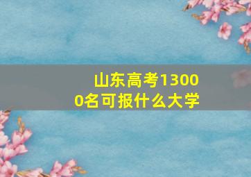 山东高考13000名可报什么大学